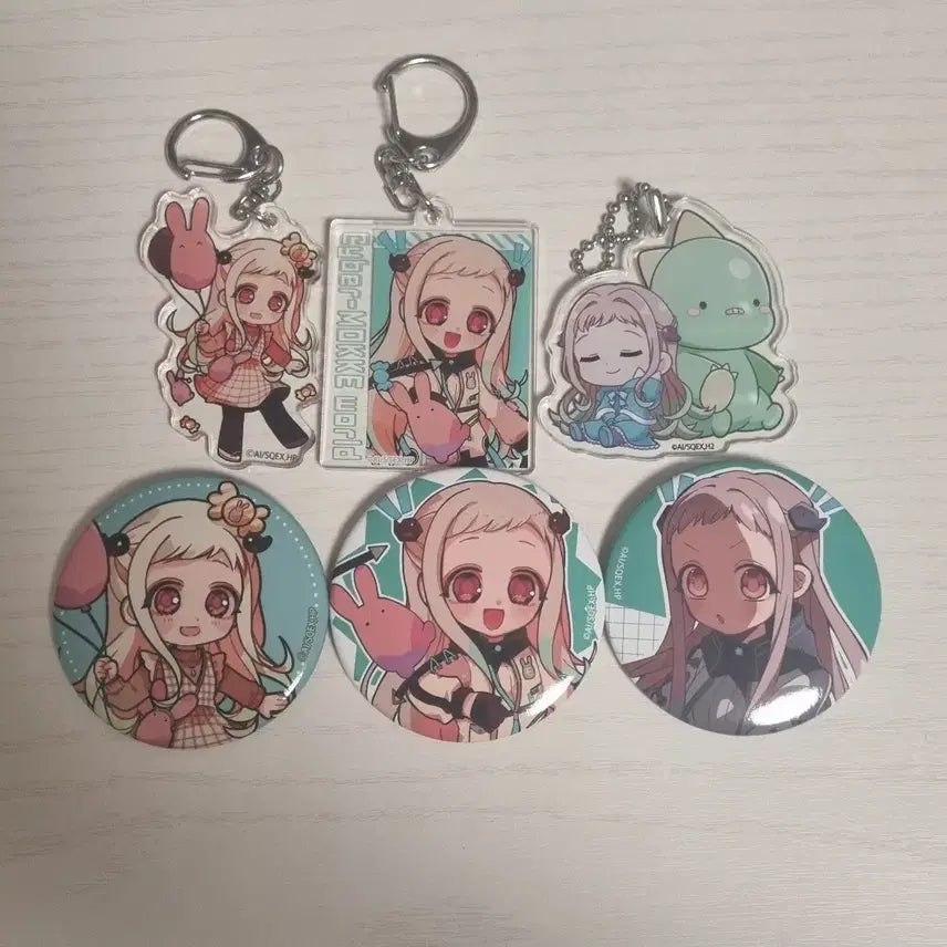 [BUNJANG] Jibaku Shonen Hanako-kun Hanako-kun Acrylic Keychain & Can Badge Bundle Set / 일괄)지박소년 하나코 군 아크릴키링&캔뱃지
