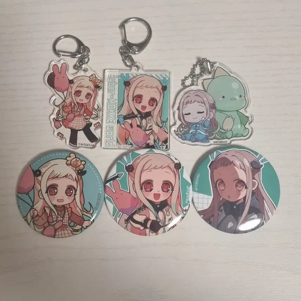 [BUNJANG] Jibaku Shonen Hanako-kun Hanako-kun Acrylic Keychain & Can Badge Bundle Set / 일괄)지박소년 하나코 군 아크릴키링&캔뱃지
