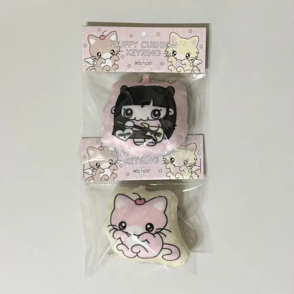 [BUNJANG] POETICO Cushion Keychain Cherry Cat Small Devil Bundle Set / [미개봉/일괄] 포에티코 쿠션 키링 체리 고양이 소악마