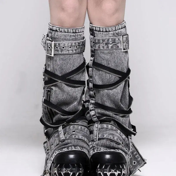 [BUNJANG] REFLEM Zipper Detail Leg Warmers / REFLEM 레플렘 지퍼 디테일 레그워머