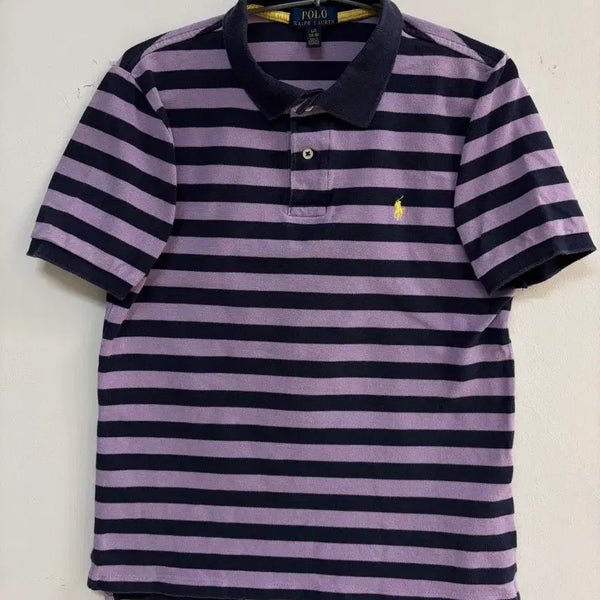 [BUNJANG] Polo Ralph Lauren Striped Polo Shirt / 폴로 랄프로렌 스트라이프 카라티 남색 연보라 pk 카라티