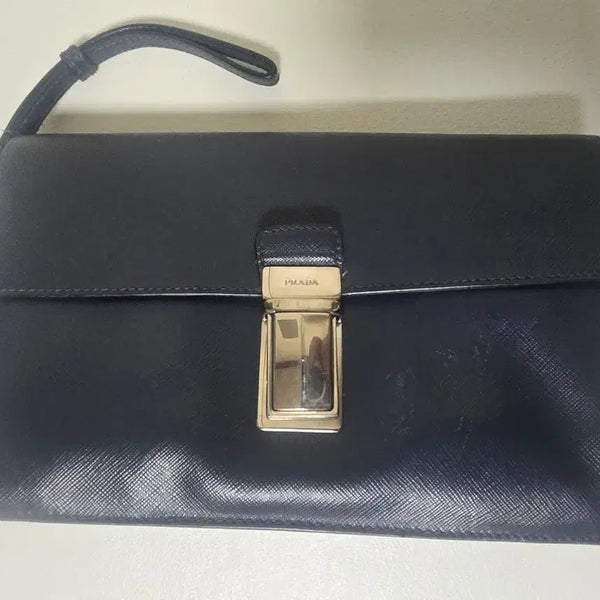 [BUNJANG] Prada Saffiano Leather Clutch Black / 프라다 사피아노 클러치 블랙