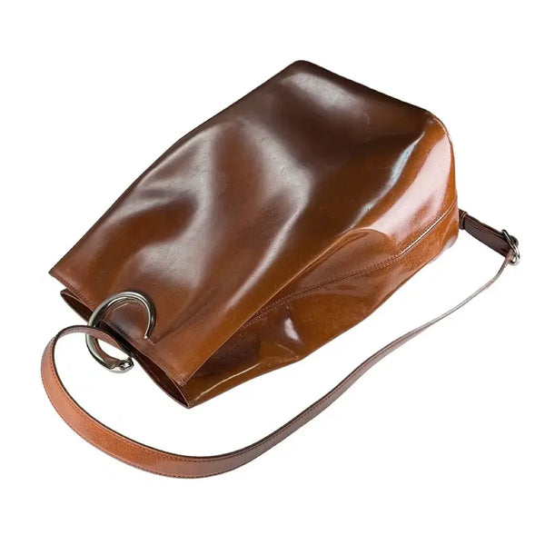 [BUNJANG] Cartier Jaguar Brown Patent Leather One-Shoulder Bag / 까르띠에 재규어 브라운 페이던트 원숄더백