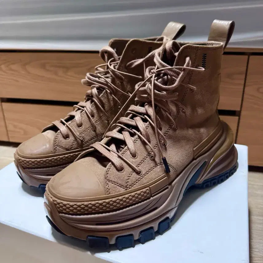 [BUNJANG] WooYoungMi Double Lace High-Top Walker Boots Brown Nubuck / 우영미 더블레이스 하이탑 워커 부츠 브라운 누벅(40)