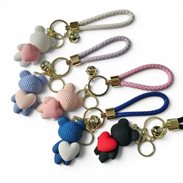 [BUNJANG] Heart Shape Bear Charm Keychain (Pastel) / 4+1선업튀곰돌이키링