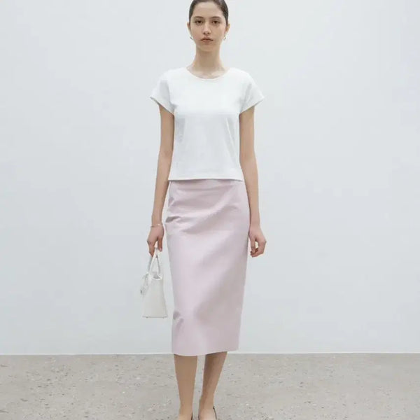[BUNJANG] SIye Ray Cotton Skirt Powder Pink S / 시에 레이코튼 스커트 파우더핑크 s