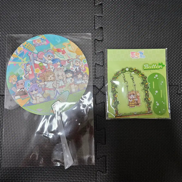 [BUNJANG] Trickcal Butter Acrylic Stand & 2nd Anniversary Sports Day Fan / 일괄) 트릭컬 버터 아크릴 스탠드, 2주년 운동회 부채