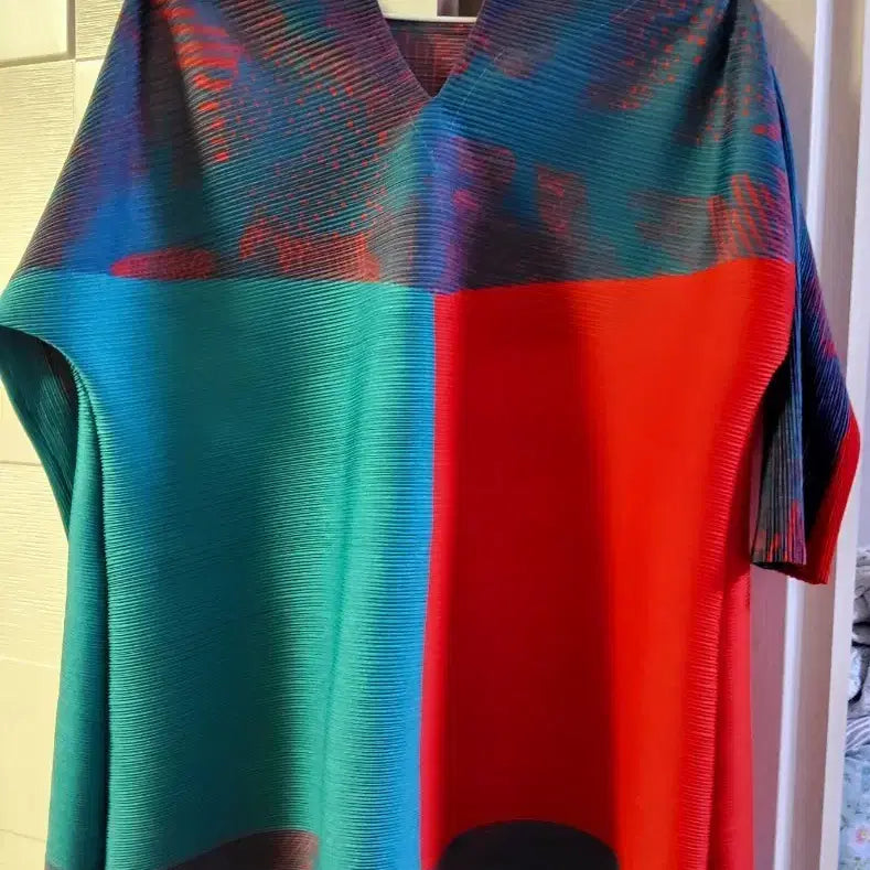 [BUNJANG] Pleats Please Top - Red/Blue/Green / 플리츠 상의  레드/블루/그린