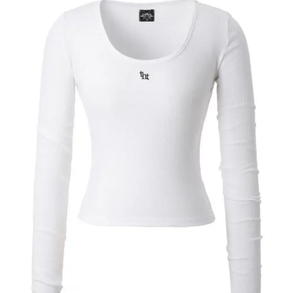 [BUNJANG] 3Times Logo U-Neck Long Sleeve M Size / 쓰리타임즈 로고 유넥 롱 슬리브