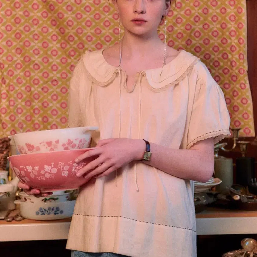 [BUNJANG] ViaPlain Ambre Lace Blouse / 비아플레인 Ambre race Blouse 새상품