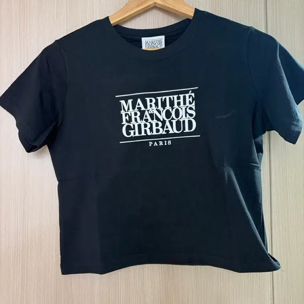 [BUNJANG] Marithe Francois Girbaud Black Cropped T-Shirt / 마리떼 프랑소와 저버 반팔티 블랙