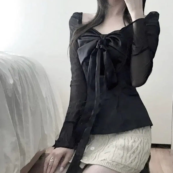 [BUNJANG] Hilda Gohi Silky Swan Blouse / 힐다 고희 실키 스완 블라우스