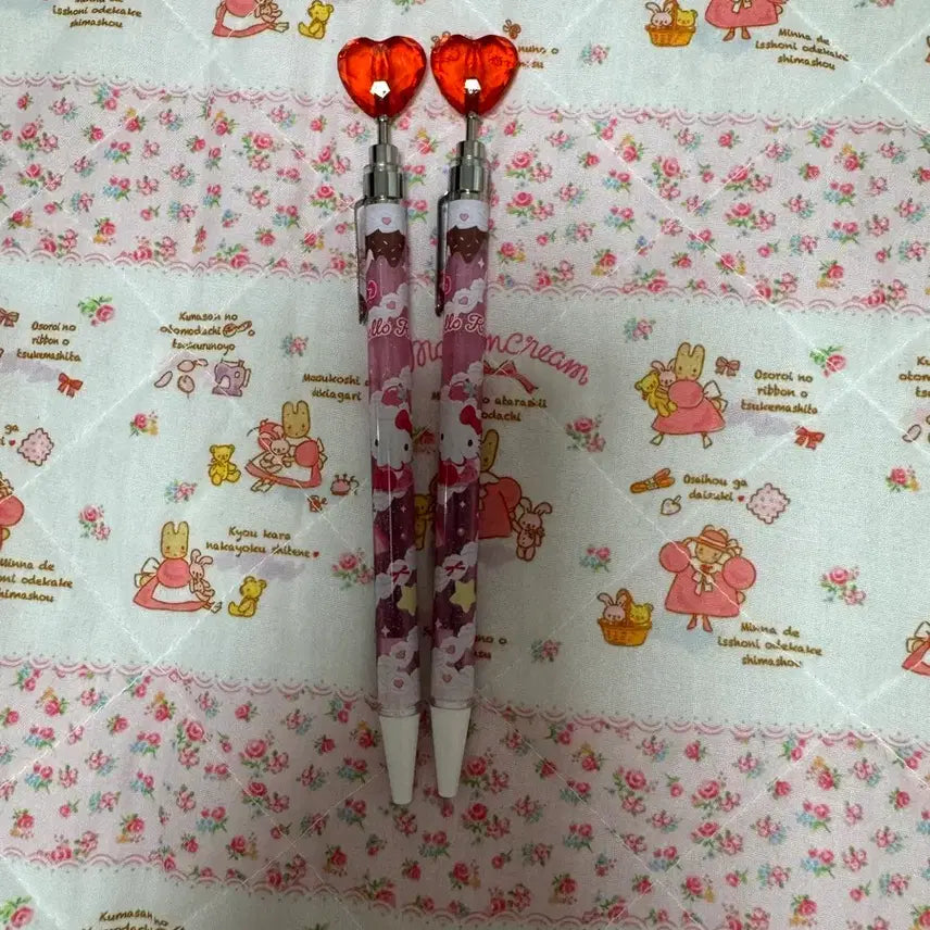 [BUNJANG] Hello Kitty Heart Ballpoint Pen Set / 헬로키티 하트 볼펜
