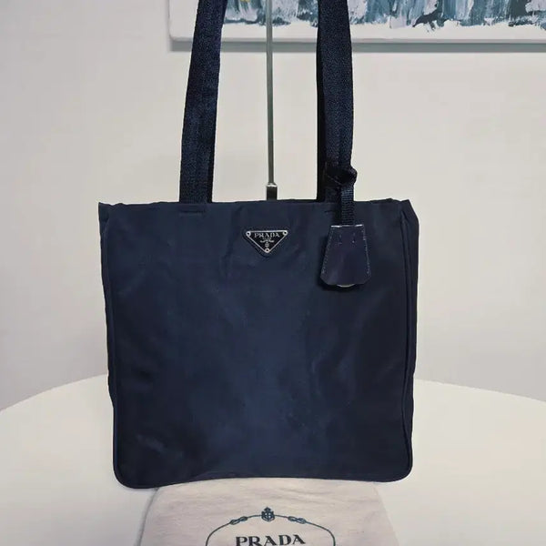 [BUNJANG] Prada Nylon Tote Bag Shoulder Bag Navy / 프라다 나일론 토트백 숄더백 네이비 (노트북 가방)