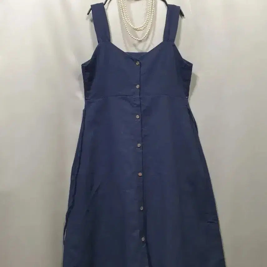 [BUNJANG] V-Est Sleeveless Linen Maxi Dress / 특가새)B6576 린넨 마 롱 원피스.허리뒷끈.뷔에스트.민소매나시