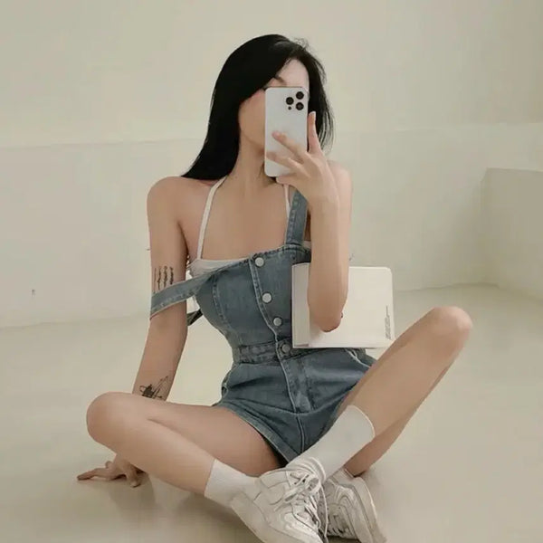 [BUNJANG] Denim Overalls / 데님 멜빵바지