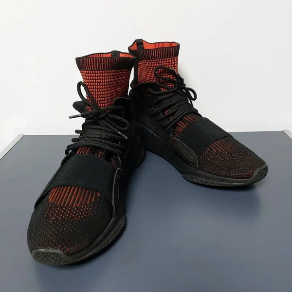 [BUNJANG] Zara Men High-Top Sock Sneakers Black/Orange (US 10.5-11) / 자라 맨 하이탑 삭스 스니커즈 블랙/오렌지(285~290)