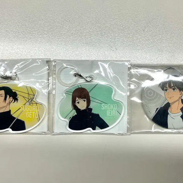 [BUNJANG] Jujutsu Kaisen Rainy Day Kaigyoku Gyokusetu Acrylic Keyring / Can Badge Bundle Set / 일괄) 주술회전 비오는날의 회옥옥절 아크릴키링/캔뱃지