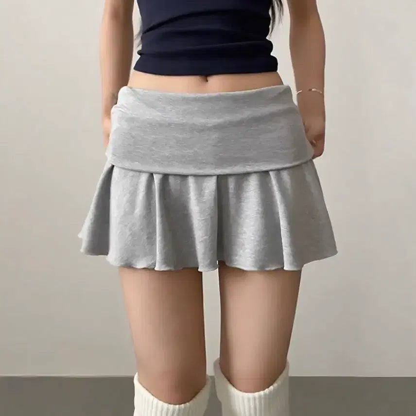 [BUNJANG] Light Gray Flare Tiered Skirt / 연그레이 플레어 캉캉 스커트