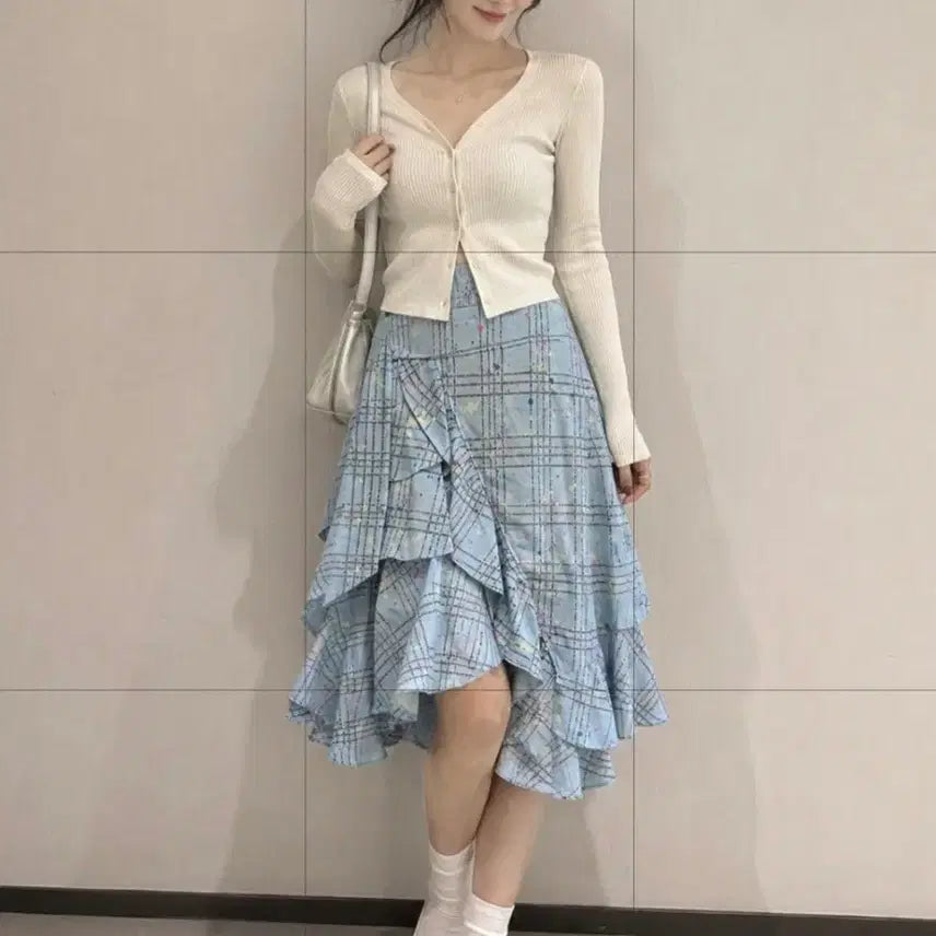 [BUNJANG] Egoist Shirring Asymmetrical Cotton Long Skirt / 에고이스트 셔링 언발란스 면 롱스커트