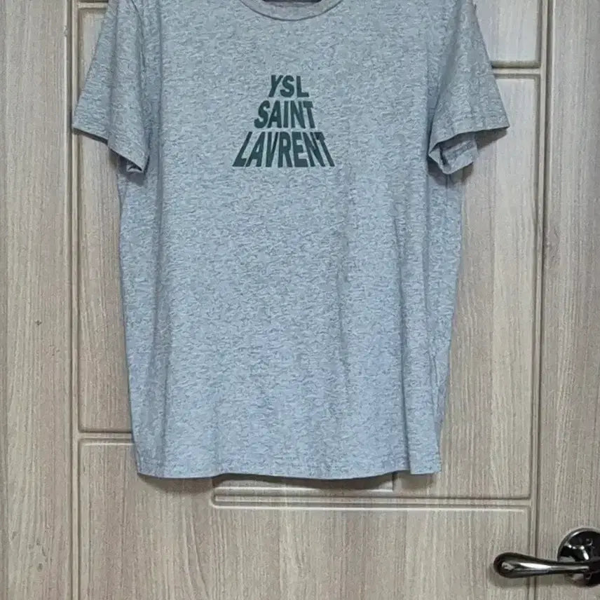 [BUNJANG] Saint Laurent Women's Cotton Logo T-Shirt - Grey (Size M) / (정품)생로랑 반팔티 (여성)M