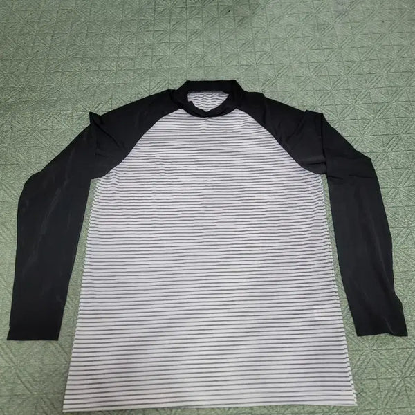 [BUNJANG] E10 Stripe Long Sleeve Cooling T-Shirt / E10 스트라이프 쿨 기능성 긴팔 티셔츠