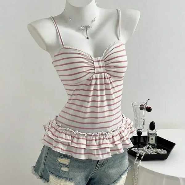 [BUNJANG] Pocket Girl Striped Camisole / 포켓걸 스트라이프 나시