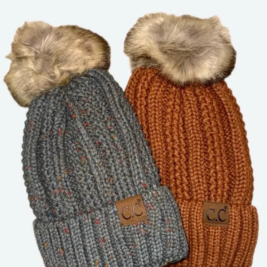 [BUNJANG] Bundle Set Knit Beanie (Brown/Gray) / [새상품] 털모자 비니 (브라운/그레이)  일괄