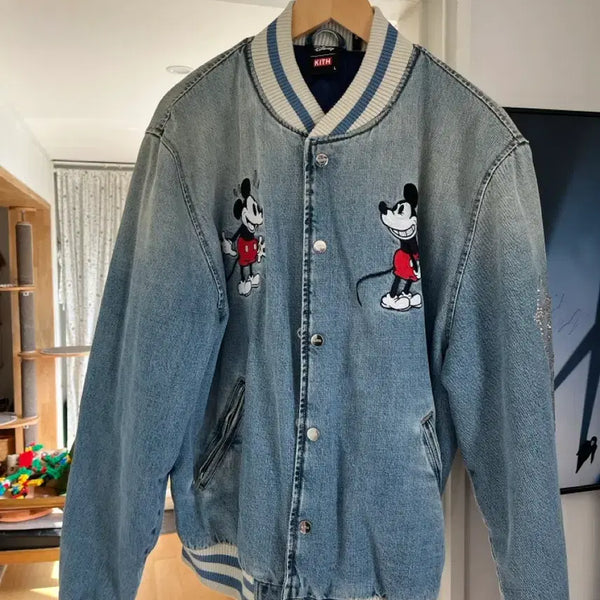 [BUNJANG] Kith Disney Denim Varsity Jacket / Kith Disney 키스 디즈니 데님 바시티 자켓