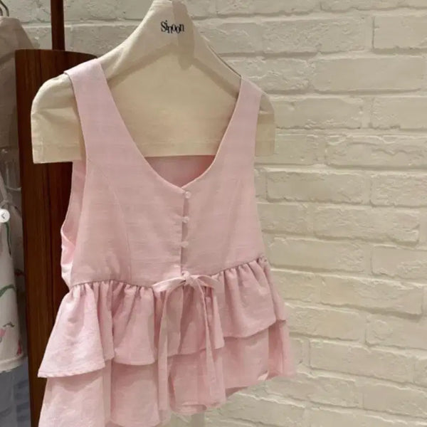 [BUNJANG] SINOON V-Neck Vest Blouse / 시눈 브이넥 베스트 블라우스