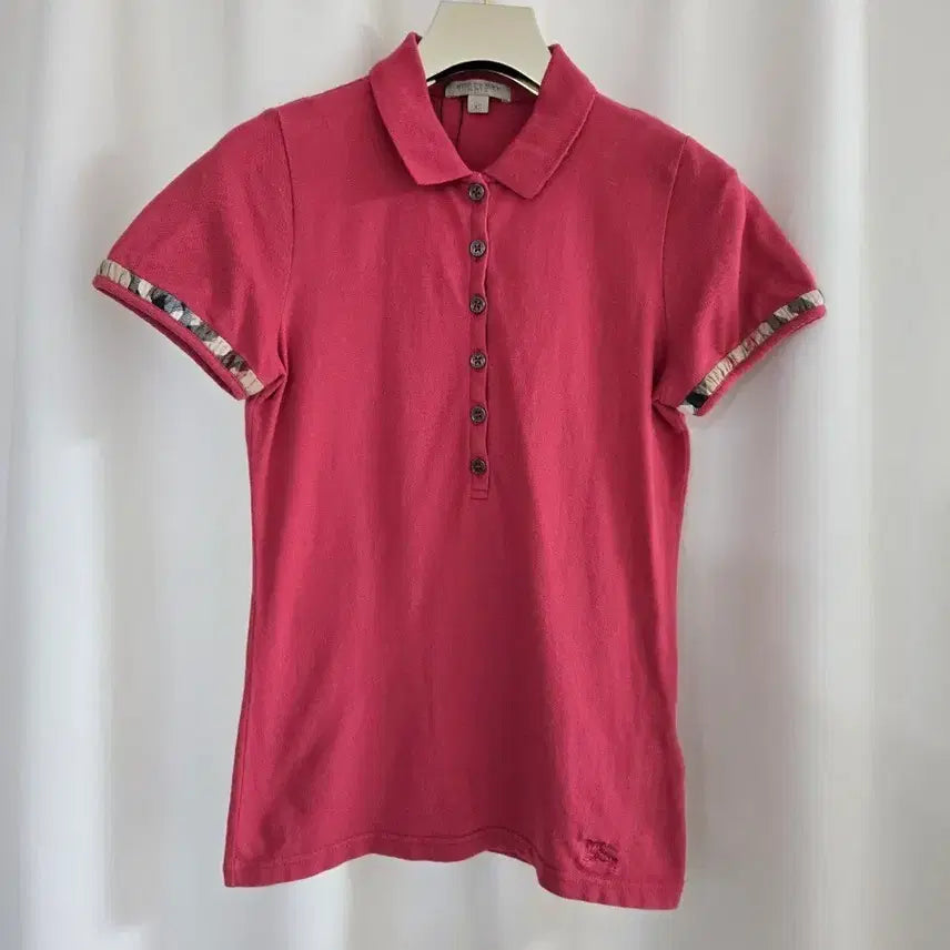 [BUNJANG] Burberry Check Detail Collar T-Shirt / 버버리 카라 티셔츠