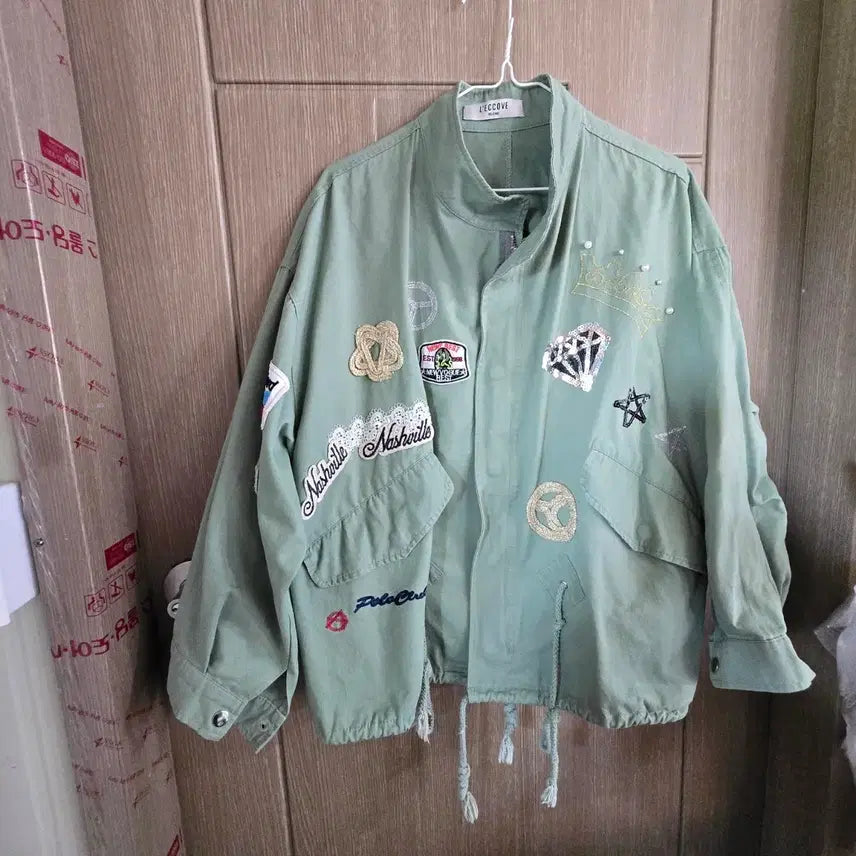 [BUNJANG] L'ECOVE Patch Field Jacket Green / L'ECOVE 패치 야상 자켓 그린