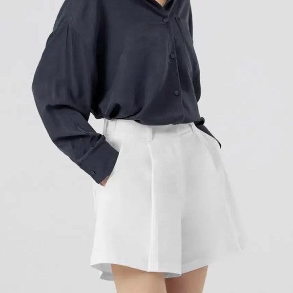[BUNJANG] Xexymix Comfort Office One-Tuck Shorts Ivory L Size (New) / 젝시믹스 컴포트 오피스 원턱 쇼츠 (새상품)