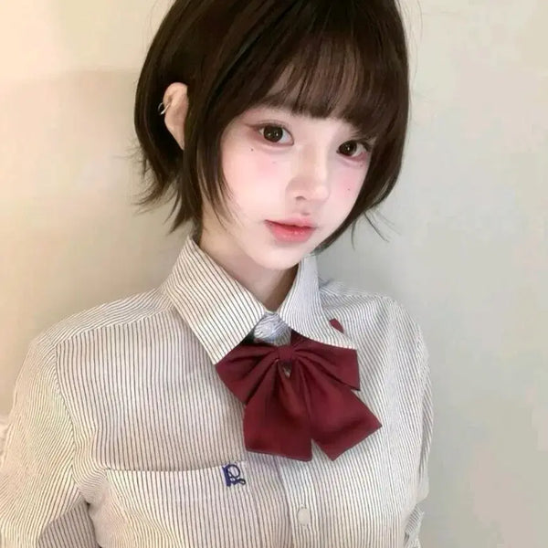 [BUNJANG] Short Black Bob Wig Synthetic Hair / 숏커트 블랙 단발머리 가발 판매 (새상품)
