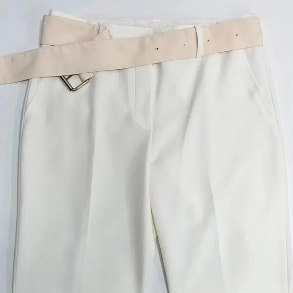 [BUNJANG] TIME Belted White Slacks Pants / (타임세일) TIME]타임 벨티드 화이트 슬랙스 바지