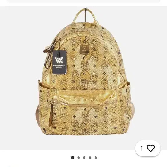[BUNJANG] MCM Stark Studded Visetos Snakeskin Print Backpack / 가방 마지막가격 MCM 뱀피 무늬 금장 스터드 백팩(포인트로 굿)