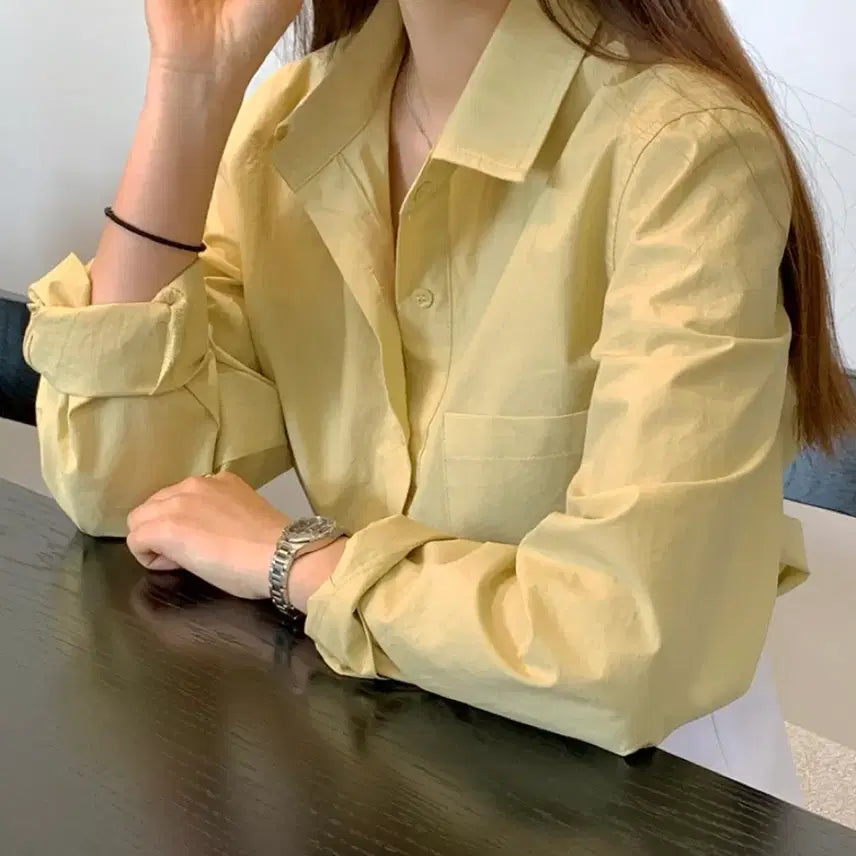 [BUNJANG] Mustard Loose Fit Women's Shirt / 머스타드 셔츠