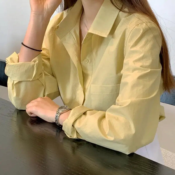 [BUNJANG] Mustard Loose Fit Women's Shirt / 머스타드 셔츠