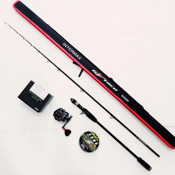 [BUNJANG] Intermax Octopus Fishing Rod 165H with Bag, Baitcasting Reel with Warranty / 문어선상낚시대165H와(전용가방포함) 베이트릴(보증서)과 합사