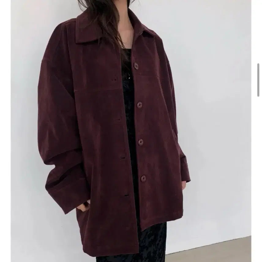 [BUNJANG] Morenth Oversized Suede Half Coat / [새상품] 모렌트 오버핏 스웨이드 하프 코트