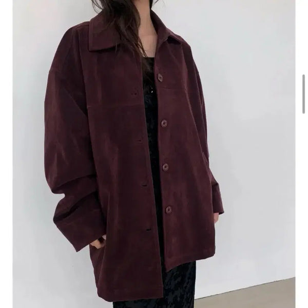 [BUNJANG] Morenth Oversized Suede Half Coat / [새상품] 모렌트 오버핏 스웨이드 하프 코트