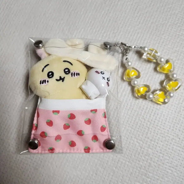 [BUNJANG] Monchichi Usagi & Chiikawa "Sleeping" Keychain (Rare) / 희귀템 희귀품 ㅡ 먼작귀 이불 우사기와 치이카와 키링