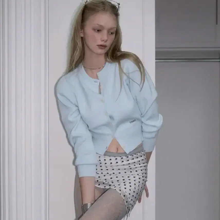 [BUNJANG] Rosefants Soft Nut Button Cardigan - Sky Blue / [새상품] 로제프란츠 소프트 너트 버튼 가디건-스카이블루