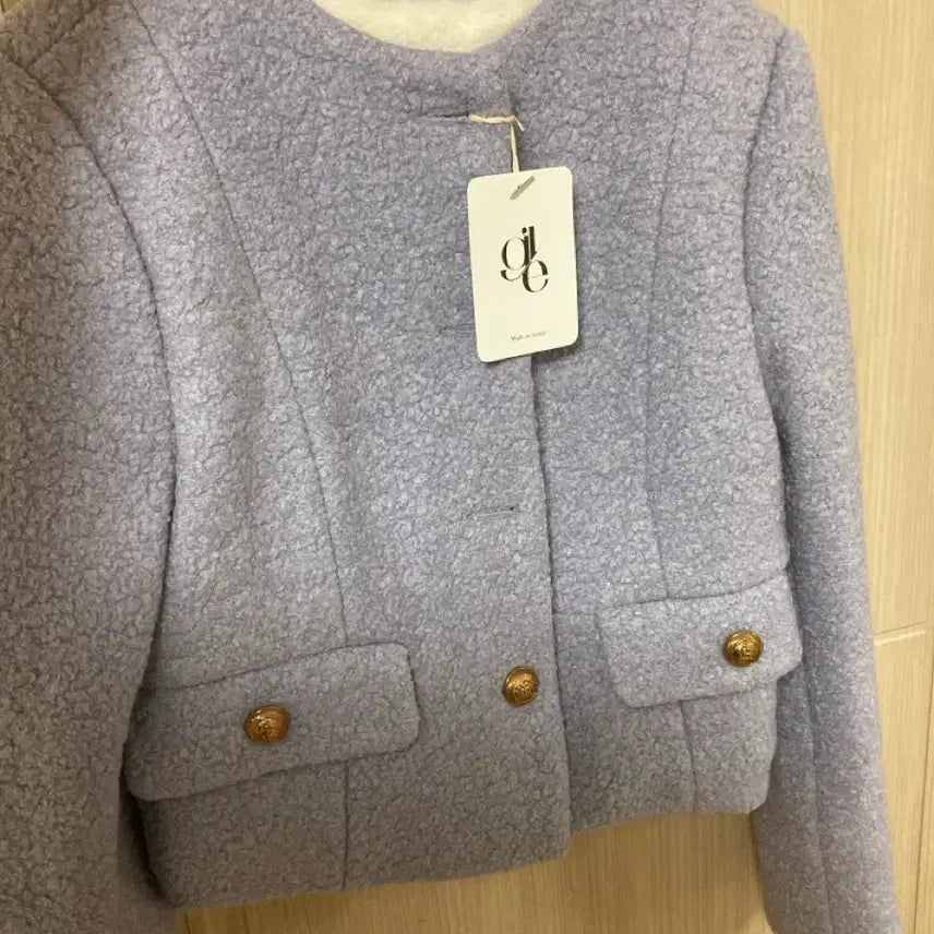 [BUNJANG] Giggle Fleece Purple Cropped Jacket / [새상품] 기글 양털 연보라 자켓