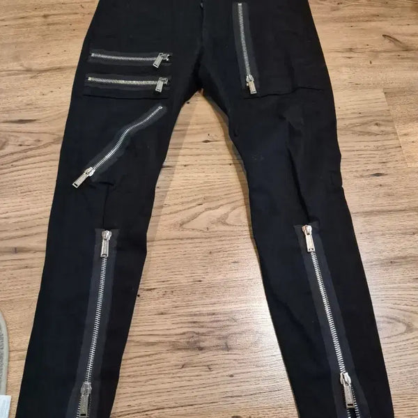 [BUNJANG] Dsquared2 Multi-Zipper Black Jeans / 디스퀘어드 멀티지퍼 블랙진
