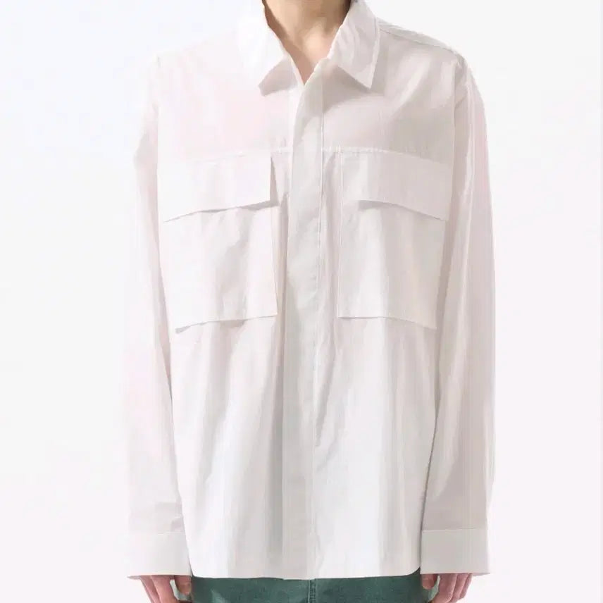 [BUNJANG] Custom mellow Men's Pocket Shirt White Size 48 / 커스텀멜로우 얇은 남성포켓셔츠 48(100)사이즈