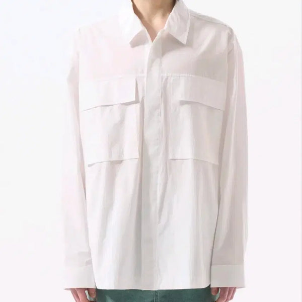 [BUNJANG] Custom mellow Men's Pocket Shirt White Size 48 / 커스텀멜로우 얇은 남성포켓셔츠 48(100)사이즈