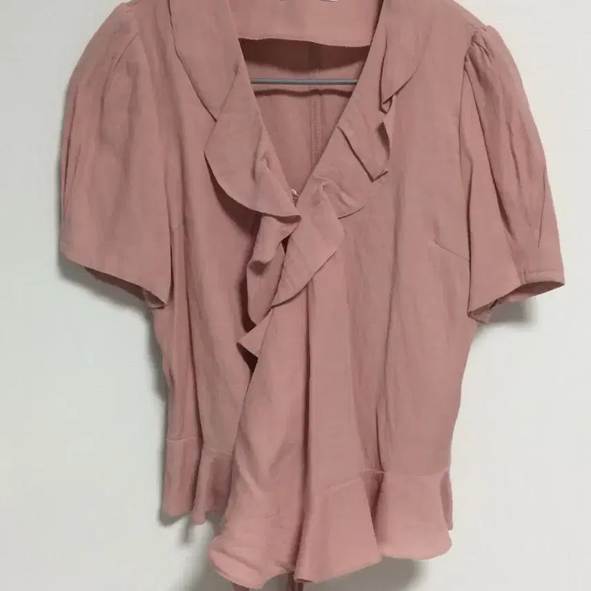 [BUNJANG] Women's Pink Wrap Blouse / 랩 블라우스