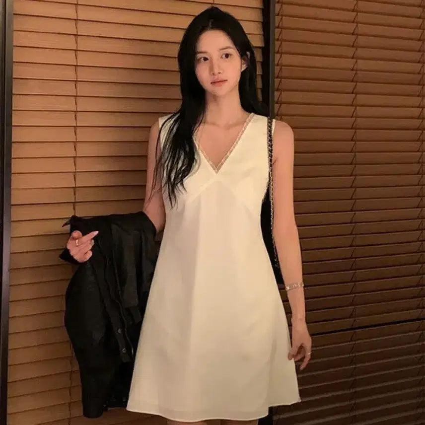 [BUNJANG] Benito RuEn Satin Mini Dress / 베니토 made  루엔 새틴 미니원피스 여름원피스 지그재그
