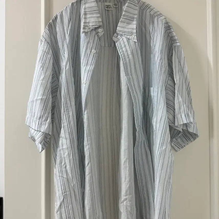 [BUNJANG] Partimento Multi Stripe A-Line Overfit Half Shirt / 파르티멘토 Multi Stripe A-Line Overfit Half